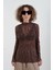 Kahve Dantel Uzun Kollu Bluz 3
