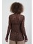 Kahve Dantel Uzun Kollu Bluz 4