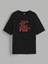 Baskılı Oversize T-Shirt - Siyah 2