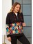 Harf Baskılı Iki Iplik Büyük Beden Siyah Sweatshirt 1