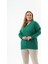 Büyük Beden Kadın V Yaka Yeşil Triko Kazak – Yumuşak, Esnek ve Dökümlü Kumaş 3