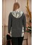 Kamuflaj Garnili Büyük Beden Füme Sweatshirt 3