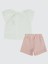 Kız Bebek Şortlu Takım 6-18 Ay Ekru 2