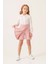 Triko Süveterli Şort Etekli Kız Çocuk 3 lü takım - Pembe 2