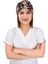 Unisex Çiçekli Baykuş Desenli Cerrahi Bone Doktor Hemşire Saç Bonesi 2