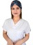 Unisex Lacivert Çiçekli Desenli Cerrahi Bone Doktor Hemşire Saç Bone 3