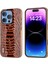iPhone 16 Pro Max Galvanik Kenar Timsah Dokusu Hakiki Inek Derisi+Tpu+Pc Telefon Kapağı (Yurt Dışından) 1