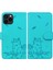 iPhone 16 Pro Max Cüzdan Kedi Desenli Deri Telefon Kılıfı (Yurt Dışından) 1