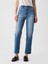 Kadın Mavi High Rise Cheeky Straight Washwell Jean Pantolon 8