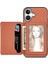 iPhone 16 Kart Tutucu Karbon Fiber Deri+Pc+Tpu Telefon Kapağı (Yurt Dışından) 2