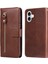 iPhone 16 Plus Pu Deri Kart Yuvaları Fermuarlı Cep Telefonu Kapağı (Yurt Dışından) 1