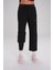 Active Çift Katmanlı Taytlı Boru Paça Siyah Spor Pantolonu Eşofman Altı Act-3 1