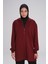 Yumuşak Dokulu Kapüşonlu Fermuarlı Bordo Basic Günlük Sweatshirt Act-15 4