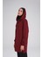 Yumuşak Dokulu Kapüşonlu Fermuarlı Bordo Basic Günlük Sweatshirt Act-15 5