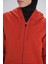 Yumuşak Dokulu Reglan Kapüşonlu Fermuarlı Kırmızı Basic Günlük Sweatshirt Act-12 5