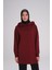 Yumuşak Dokulu Kapüşonlu Bordo Basic Günlük Sweatshirt Act-21 2