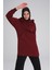 Yumuşak Dokulu Kapüşonlu Bordo Basic Günlük Sweatshirt Act-21 5