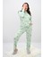 Kadın Büyük Beden Çiçek Desenli Uzun Kollu Pijama Takımı 4235-25 1