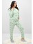 Kadın Büyük Beden Çiçek Desenli Uzun Kollu Pijama Takımı 4235-25 3
