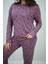 Kadın Büyük Beden Çiçek Desenli Uzun Kollu Pijama Takımı 4235-25 1