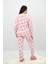 Kadın Büyük Beden Çiçek Desenli Uzun Kollu Pijama Takımı 4235-25 4