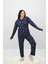 Kadın Büyük Beden Çiçek Desenli Uzun Kollu Pijama Takımı 4235-25 3
