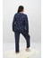 Kadın Büyük Beden Çiçek Desenli Uzun Kollu Pijama Takımı 4235-25 5