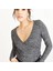 Kadın V Yaka Antrasit Uzun Kollu Bluz 2