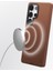 Galaxy S25 Ultra Kılıf Magsafe Uyumlu Mat Deri Desenli Youngkit Tech Fashion Kapak Kahverengi 3