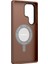 Galaxy S25 Ultra Kılıf Magsafe Uyumlu 360 Standlı Mat Deri Youngkit Tech Leather Kapak Kahverengi 3