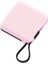 Lightning ve Type-C Kablolu Dijital LED Göstergeli Askılı Powerbank 5000 mAh Pembe 1