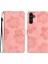Samsung Galaxy A16 5g Pembe Çiçek Kabartmalı Deri Kılıf (Yurt Dışından) 1