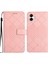 Samsung Galaxy A06 4g Pembe Için Eşkenar Dörtgen Pu Kılıf (Yurt Dışından) 1