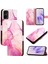Tecno Pop 6c / Itel A18 Pembe Mor Altın Için Mermer Pu Telefon Kılıfı (Yurt Dışından) 1
