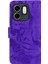 Infinix Hot 50I / Smart 9 Mor Için Kaplan Kabartmalı Deri Kılıf (Yurt Dışından) 4