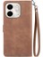 Infinix Smart 9 Kahverengi Için Kabartmalı Fermuarlı Deri Kılıf (Yurt Dışından) 3