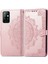 Infinix Note 8 Için Mandala Çiçek Kabartmalı Pu Kılıf Pembe Altın (Yurt Dışından) 2