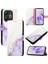 Infinix Smart 8 Beyaz Mor Için Mermer Pu Kılıf (Yurt Dışından) 1