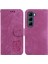 Infinix Hot 50 4g Rose Red Için Kabartmalı Deri Kılıf (Yurt Dışından) 1