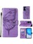 Tecno Camon 19 Pro 5g Mor Için Kabartmalı Pu Kılıf (Yurt Dışından) 1