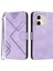 Infinix Hot 50I / Smart 9 Için Çizgi Desenli Pu Kılıf Açık Mor (Yurt Dışından) 1