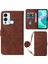 Infinix Hot 12 Play / 12 Play Nfc Kahverengi Için Crossbody Deri Kılıf (Yurt Dışından) 1