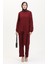 Önden Bağlamalı Tunik Pantolon Ikili Takım 7680-02 Bordo 1