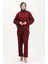Önden Bağlamalı Tunik Pantolon Ikili Takım 7680-02 Bordo 2