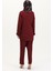 Önden Bağlamalı Tunik Pantolon Ikili Takım 7680-02 Bordo 5