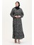 Leopar Desenli Kuşaklı Elbise 0008-01 Siyah 1