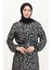 Leopar Desenli Kuşaklı Elbise 0008-01 Siyah 3