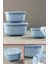 Mikrodalga Saklama Kabı 6’lı Set, Buzluk Mikrodalga Uygun Kapaklı Özel Set 2X(600-1100-1800ML) Mavi 3