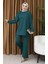 Fitilli Tunik Pantolon Ikili Takım 5570-04 Zümrüt Yeşili 1