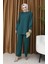 Fitilli Tunik Pantolon Ikili Takım 5570-04 Zümrüt Yeşili 2